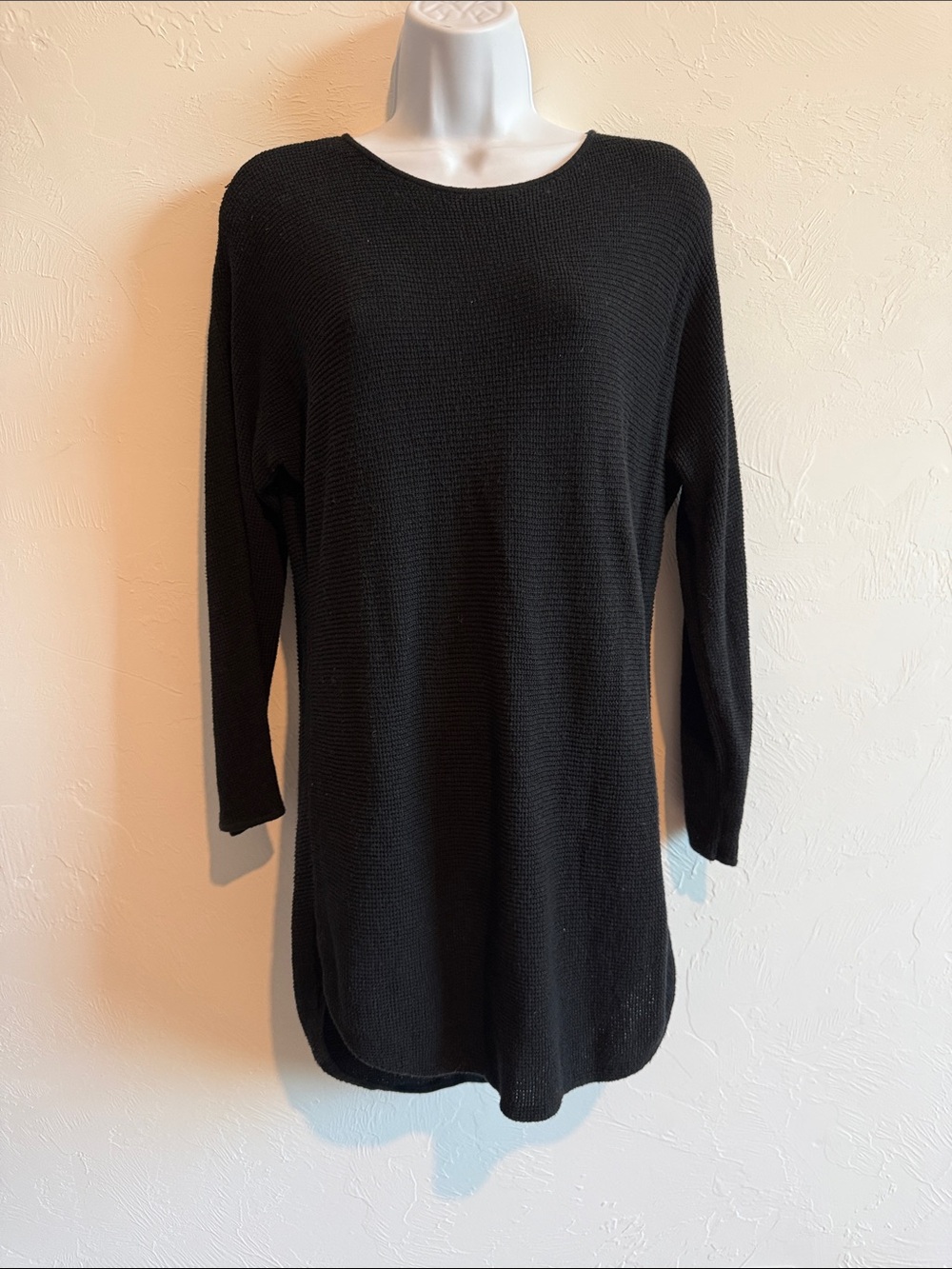 Michael Kors Black Ribbed Long-Sleeve Tunic